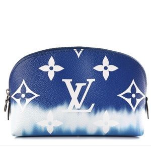 NWT LOUIS VUITTON Escale Cosmetic Pouch Blue Blue white tie dye ombre